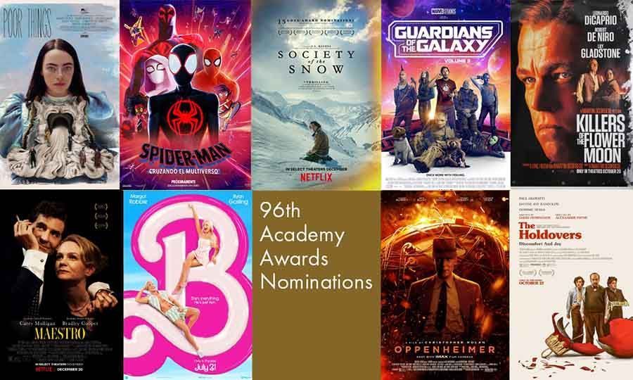 carteles de las peliculas nominadas a los oscar 2024